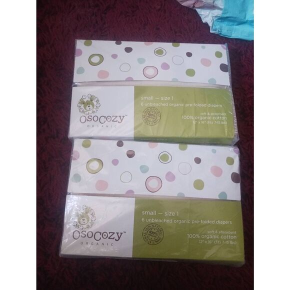 Cloth diaper osocozy new in package 2 packages small size 1 organic - Picture 1 of 2